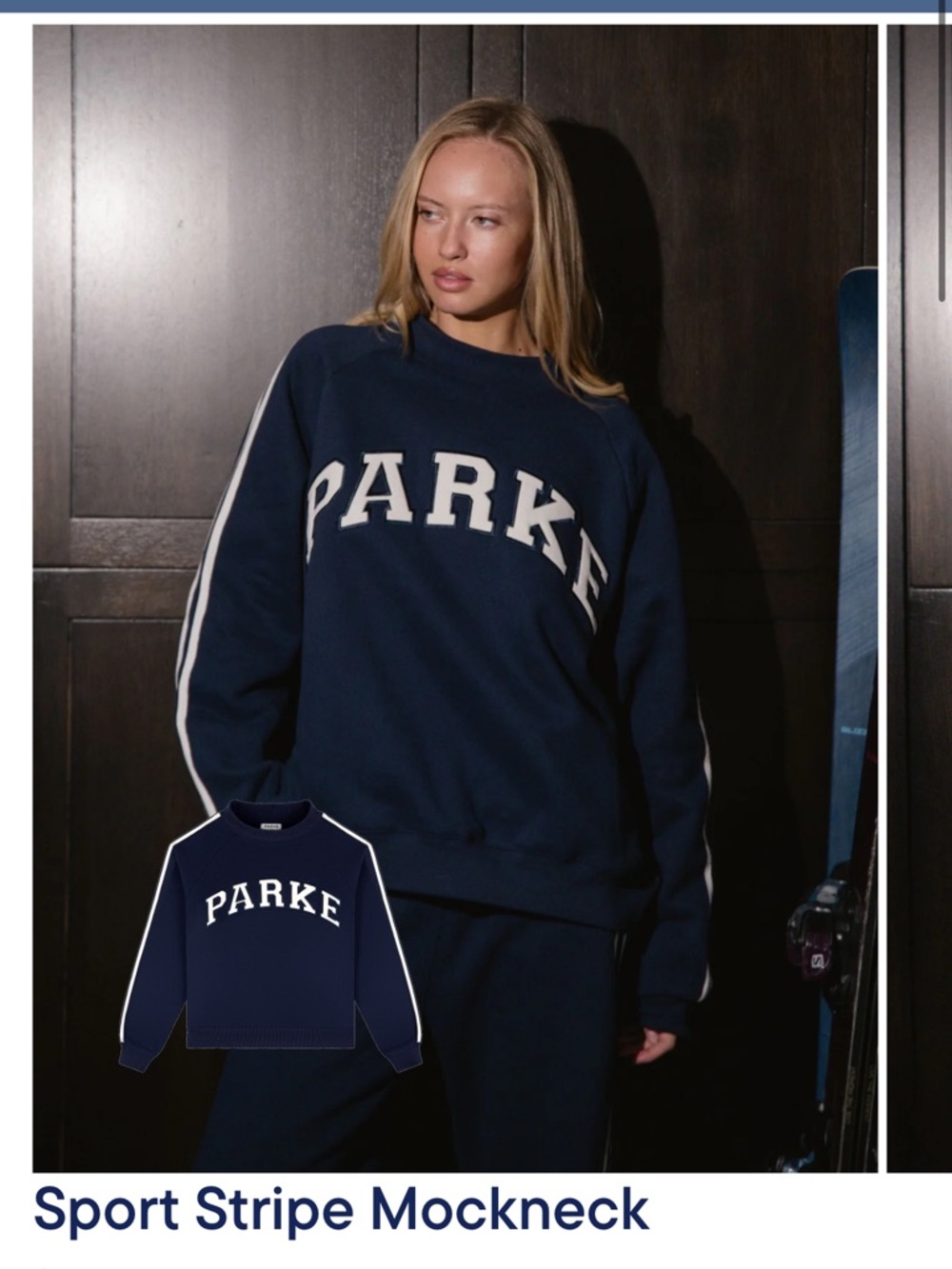 NWT!! PARKE Sport Stripe Mockneck Sweater - Navy